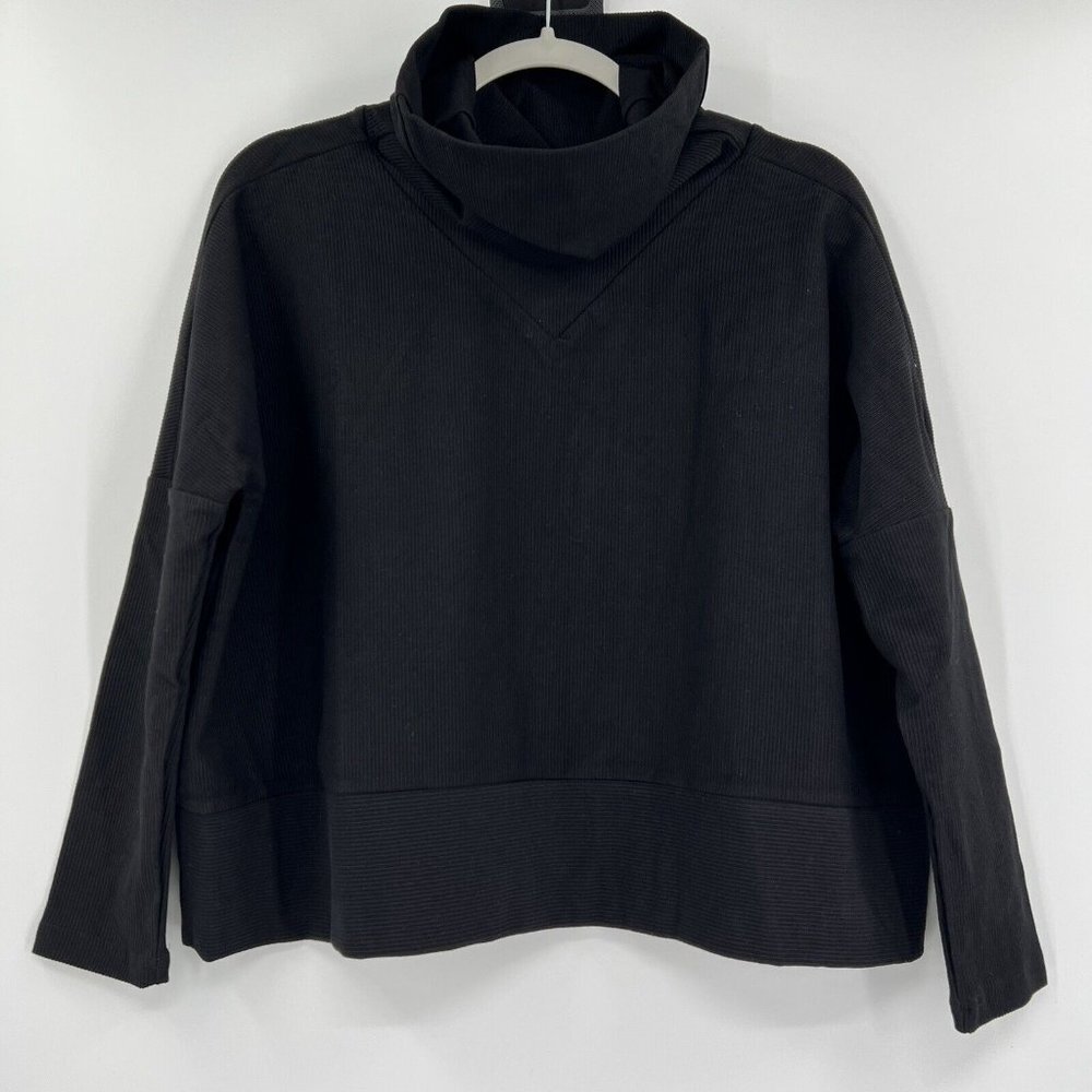 Tuckernuck Women's Black Rollins Funnel Neck Pullover Sweatshirt Pullover Top S